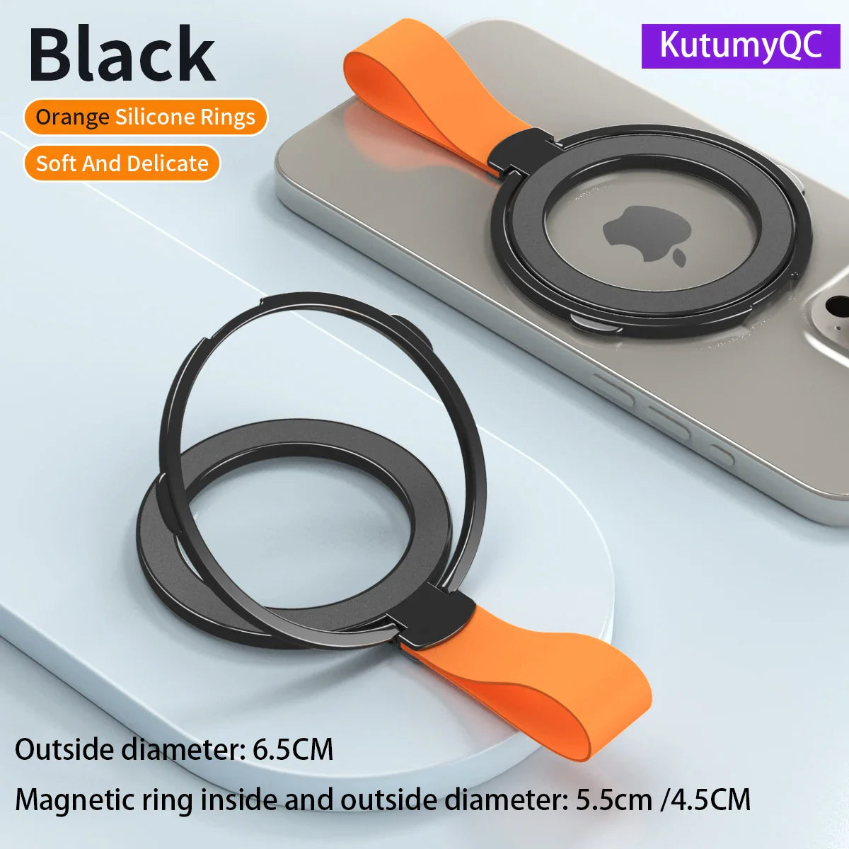 MagneticSafe Phone Holder Compatible with iPhone 12 13 14 15 Series - 6.5CM balck-3 - meg